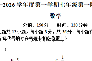 江苏省宿迁市泗阳县实验初级中学2025-2026学年七年级上学期10月月考数学试题（含解析）