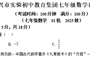 江苏省泰州市泰兴市实验初中教育集团泰师分校2025-2026学年七年级上学期10月月考数学试题（含解析）