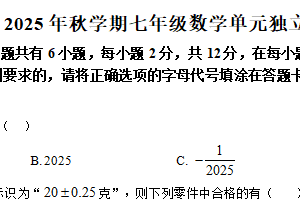 江苏省泰州中学附属初级中学2025-2026学年上学期七年级数学第一次月考试卷（含解析）