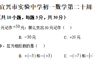 江苏省无锡市宜兴市实验中学2025-2026学年上学期 七年级数学独立作业试卷（含解析）