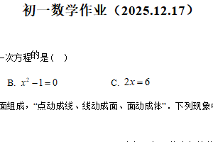 江苏省盐城市亭湖区康居路集团校联考2025-2026学年七年级上学期12月月考数学试题（含解析）