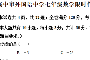 江苏省镇江市扬中市外国语中学2025-2026学年上学期十二月七年级数学月考试卷（含解析）