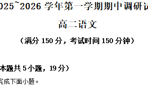 江苏省宿迁市泗阳县2025-2026学年高二上学期期中语文试题（含解析）