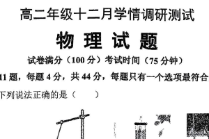 江苏省连云港市新海高级中学2025-2026学年高二上学期12月学情调研测试物理试卷（无答案）
