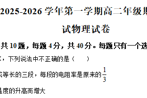江苏省镇江市实验高中、茅以升中学2025-2026学年高二上学期11月期中联考物理试题（含解析）