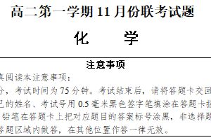 江苏省南通市如东中学、沭阳如东中学2025-2026学年高二上学期11月联考化学试题（无答案）