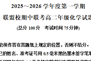江苏省盐城市五校联考2025-2026学年高二上学期11月期中化学试题（含解析）