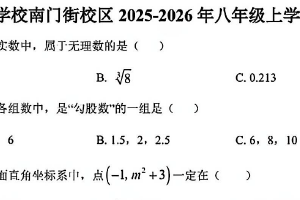 江苏省南京市鼓楼区南京师范大学附属中学树人学校2025-2026学年上学期八年级 数学第二次月考（无答案）