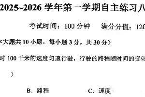 江苏省无锡市侨谊实验中学2025-2026学年上学期自主练习八年级数学 （1月）（无答案）
