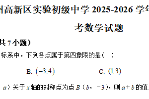 江苏省苏州高新区实验初级中学2025-2026学年八年级上学期11月月考数学试题（含解析）