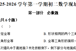江苏省苏州高新区实验初级中学2025-2026学年八年级上学期数学10月月考卷（含解析）