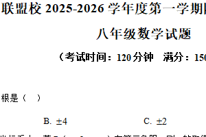 江苏省泰州市靖江市七校2025-2026学年八年级上学期第二次联考数学试卷（含解析）