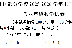 江苏省徐州市北区部分学校2025-2026学年上学期阶段性检测12月月考八年级数学试卷（含解析）