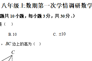 江苏省徐州市沛县五中联盟学区2025-2026学年八年级上学期10月月考数学试题（含解析）