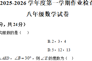 江苏省盐城市亭湖区二联盟2025-2026学年八年级上学期1月月考数学试题（含解析）