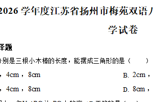 江苏省扬州市邗江区梅苑双语学校2025-2026学年八年级上学期10月份月考数学试卷（含解析）