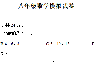 江苏省扬州市仪征市实验中学2025-2026学年八年级上学期1月月考数学试题（含解析）