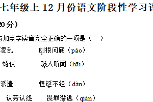 江苏省镇江市丹徒区宜城五校2025-2026学年七年级上学期12月月考语文试题（含解析）