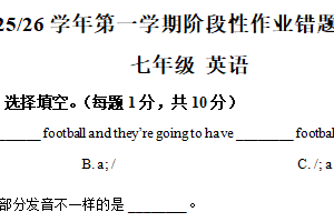 江苏省南京市第二十九中学致远初级中学2025-2026学年七年级上学期英语第一次月考卷（含解析）
