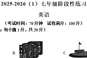 江苏省徐州市中国矿业大学附属中学2025-2026学年七年级上学期12月月考英语试题（含解析）