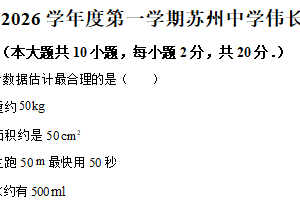 江苏省苏州中学校伟长班2025~2026学年上学期七年级数学期中卷(1)（含解析）