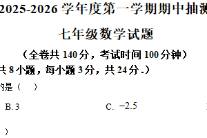 江苏省徐州市新沂市2025-2026学年七年级上学期11月期中数学试卷（含解析）