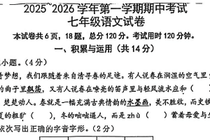 江苏省镇江市丹徒区镇江市宜城中学五校2025-2026学年七年级上学期11月期中语文试题（无答案）