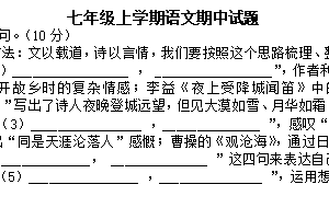 江苏省徐州市沛县实验学校联盟学区2025-2026学年七年级上学期11月期中语文试题（含答案）
