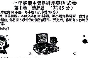 江苏省扬州市邗江区梅苑双语学校2025-2026学年七年级上学期期中考试英语试卷（无答案）