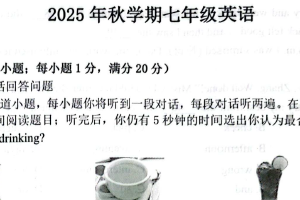江苏省常州市金坛区2025-2026学年七年级上学期11月期中英语试题（含答案）