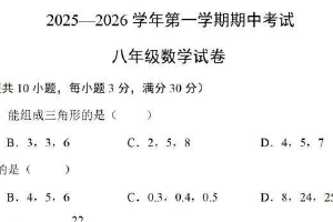 江苏省镇江市2025-2026学年八年级上学期11月期中数学试题（含答案）