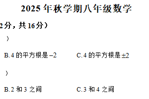 江苏省常州市金坛区2025-2026学年八年级上学期期中考试数学试题（含解析）