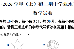 江苏省南通市通州区2025–2026学年上学期八年级数学期中试卷  （B卷）（含解析）