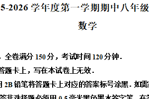 江苏省宿迁市宿豫区2025-2026学年八年级上学期11月期中数学试题（含解析）