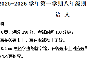 江苏省宿迁市泗阳县2025-2026学年八年级上学期期中语文试题（含解析）