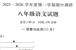 江苏省徐州市沛县2025-2026学年八年级上学期11月期中语文试题（含答案）