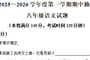 江苏省徐州市新沂市2025-2026学年八年级上学期期中语文试题（含解析）