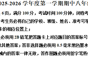 江苏省宿迁市宿豫区2025-2026学年八年级上学期期中考试物理试题（含解析）