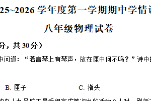 江苏省徐州市2025-2026学年八年级上学期期中考试物理试题2（含解析）