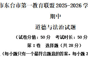 江苏省盐城市东台市第一教育联盟2025-2026学年八年级上学期11月期中道德与法治试题（含解析）