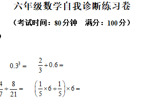 2025-2026学年江苏省南京市六合区苏教版六年级上册期中自我诊断测试数学试卷（含解析）