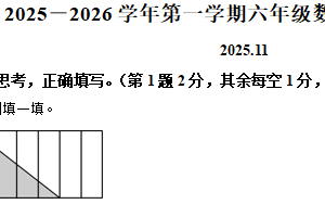 2025-2026学年江苏省苏州市金山路新区实验小学苏教版六年级上册期中阶段学情评估数学试卷（含解析）