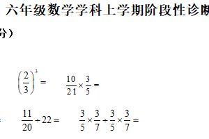 2025-2026学年江苏省苏州市吴江区鲈乡实验小学苏教版六年级上册期中阶段诊断练习数学试卷（含解析）