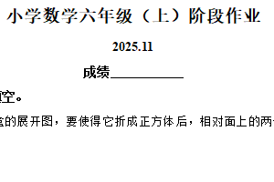 江苏省泰州市兴化市2025-2026学年六年级上学期11月期中数学试题（含解析）